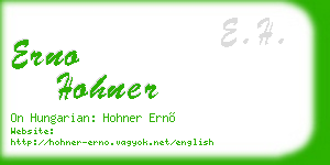 erno hohner business card