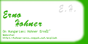 erno hohner business card